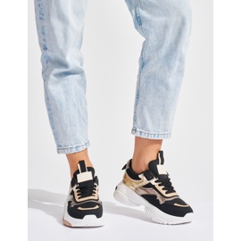 Fekete-arany tornacipő vastag talppal 1