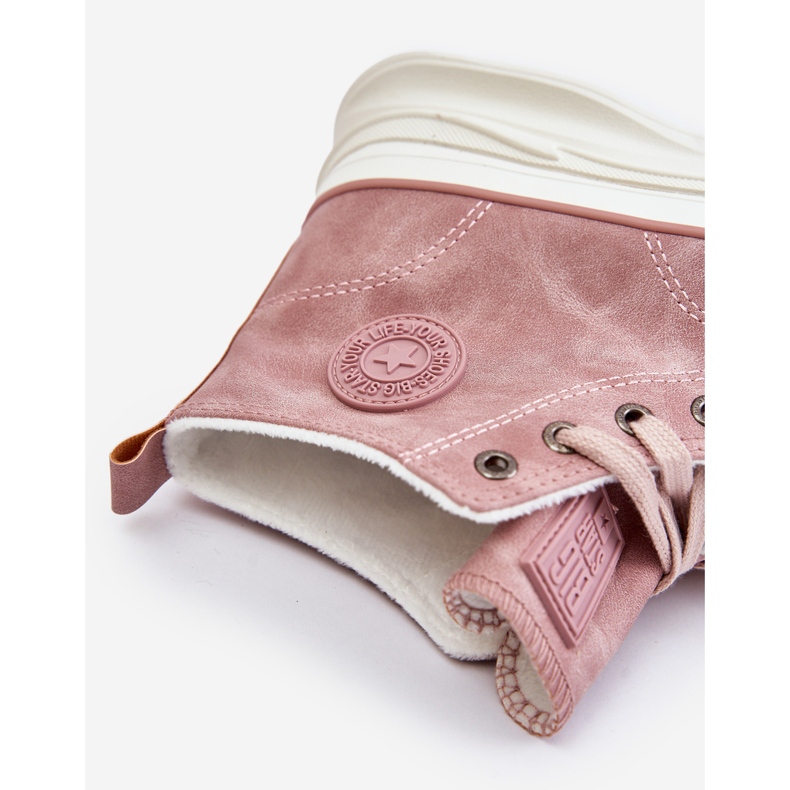 Hőszigetelt női tornacipő a Big Star platformon OO274071 Pink rózsaszín 1