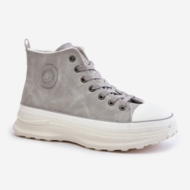 Hőszigetelt női tornacipők a Big Star platformon OO274073 szürke 2