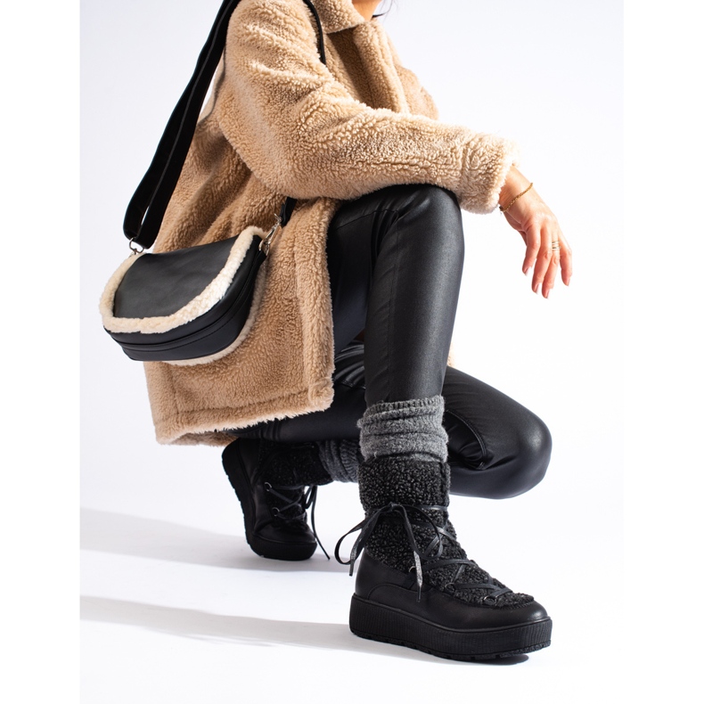 Női fekete platform hócsizma 1