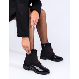 Klasszikus fekete bokacsizma lapos sarkú 1