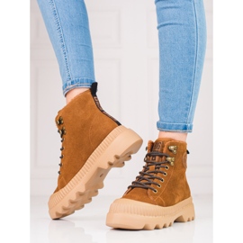 Női cipő valódi bőrből Big Star KK274520 barna 1