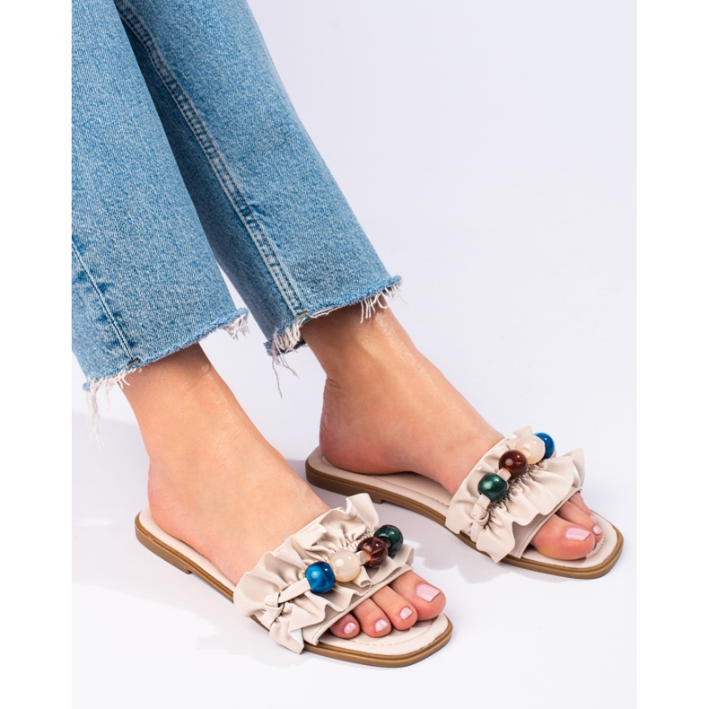 Női bézs Shelovet lapos szandál 1