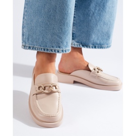 Bézs teljes platformú papucsok 1