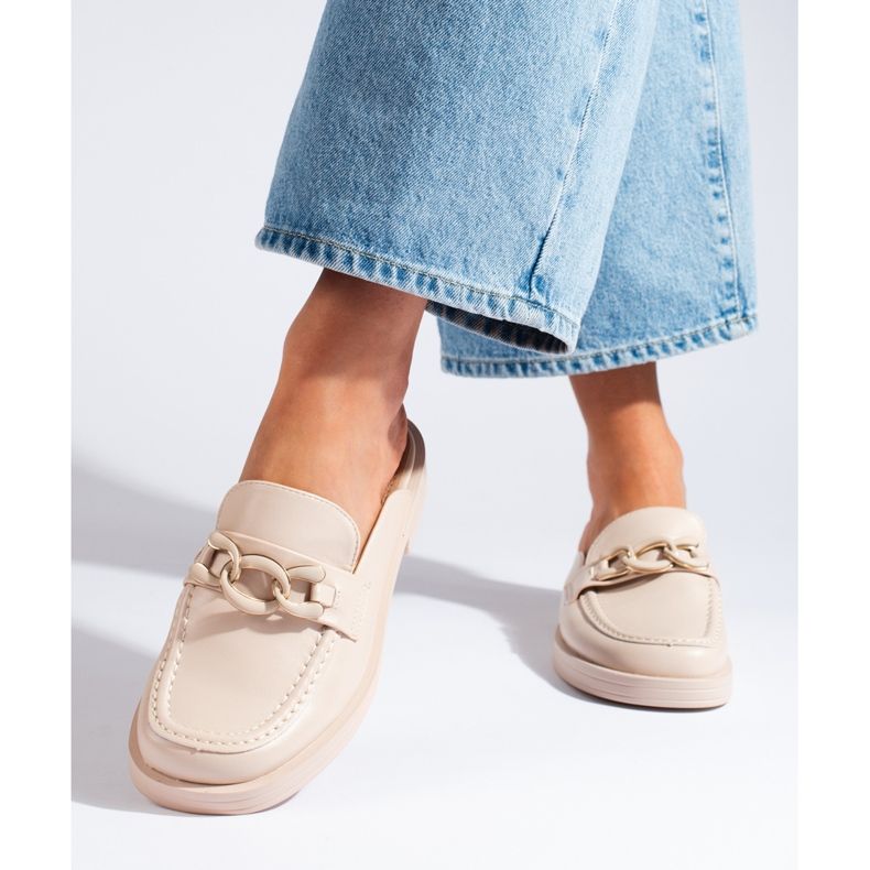 Bézs teljes platformú papucsok 2