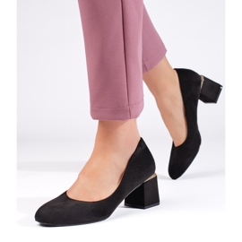 Fekete velúr magas sarkú cipő 1