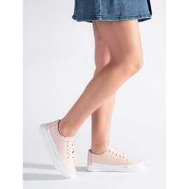 Sergio Leone áttört rózsaszínű bőr tornacipő 1