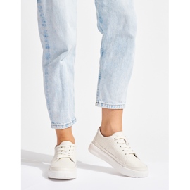 Sergio Leone áttört, fehér bőr tornacipő 2