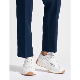 Sergio Leone bőr áttört fehér sportcipő 1