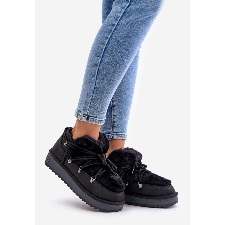 Alacsony platformú hócipő bundával D.Franklin DFSH370011 Fekete 1