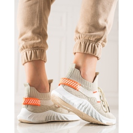 Weide Divatos textil tornacipő bézs 2 Weide Divatos textil tornacipő bézs 2