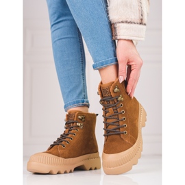 Női cipő valódi bőrből Big Star KK274520 barna 2