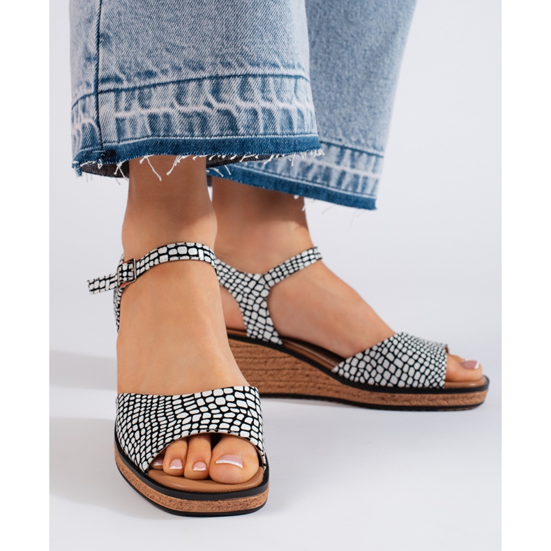 Kényelmes női ékszandál a Sergio Leone-tól fehér 2