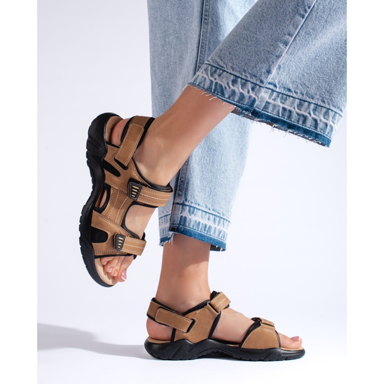 Sport női barna szandál bézs 1