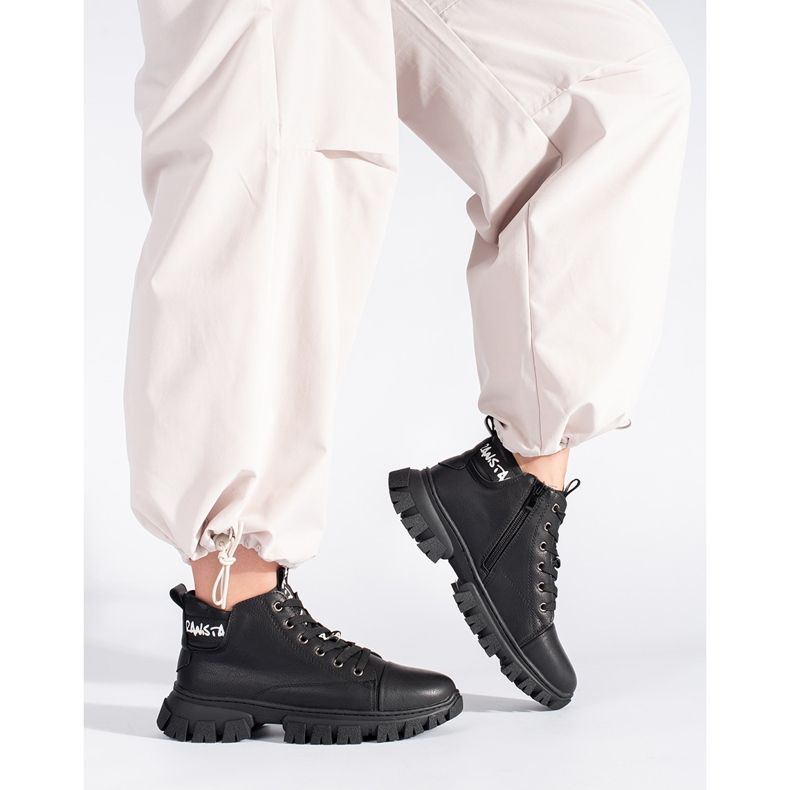 Sergio Leone női fekete fűzős bokacsizma 1