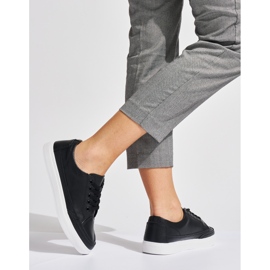 Fekete bőr női tornacipő Sergio Leone-tól 2