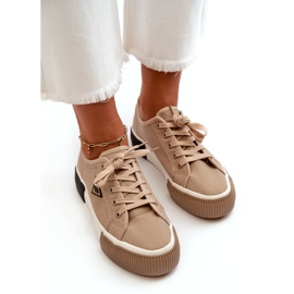 MSMG Női alacsony tornacipő, barna 2