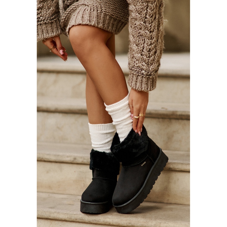 Platform hócsizma szőrmével Big Star OO274A108 fekete 2