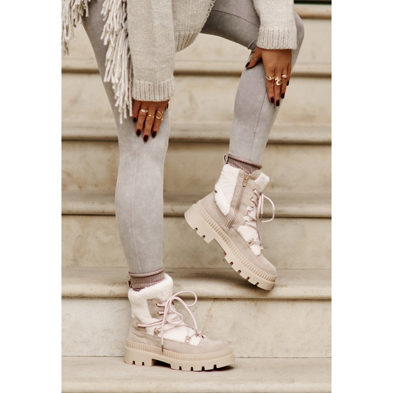 Bézs Merilana báránybőr csizma bundával 2 Bézs Merilana báránybőr csizma bundával 2