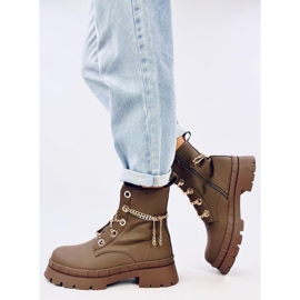 A márka fűzős csizmái Lohan Khaki barna 2