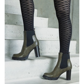 Zöld felbújós bokacsizma Motena ökobőrből 1