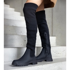 Fekete szövet csizma matt felülettel, Scarlett 1