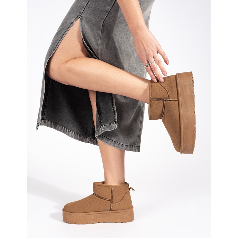 Seastar Bézs színű hőszigetelt női hócsizma emelvényes 1