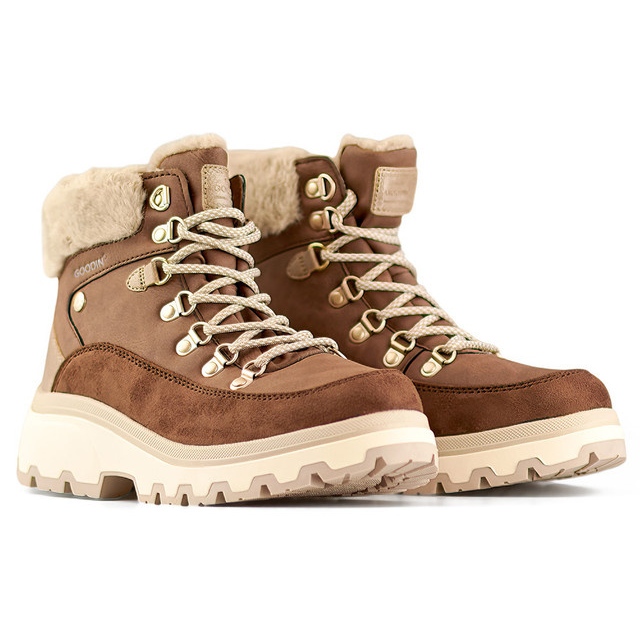 Barna túrabakancs, hőszigetelt, fűzős téli csizma 1