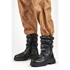 Női hócsizma vastag talppal, fekete OH-29B 1