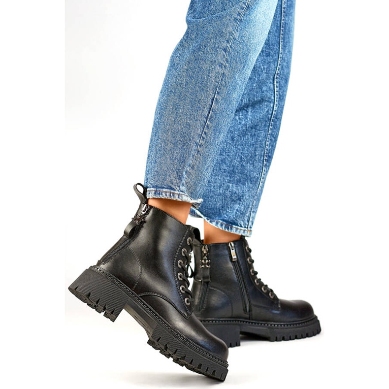 Női bőr szigetelt munkáscsizma, fekete GD-TL57B 2