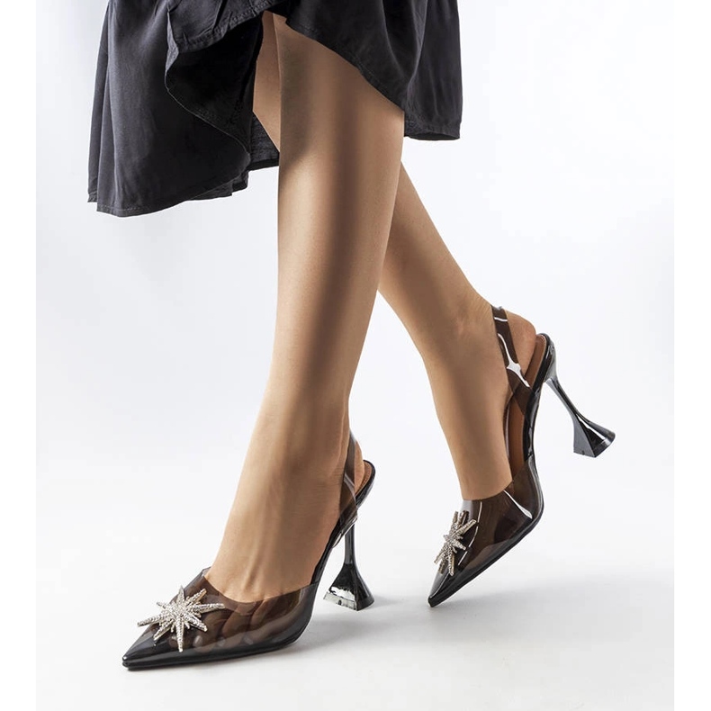 Fekete átlátszó Huette pumpák 1