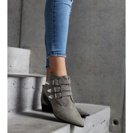 Zöld dekoratív alacsony sarkú bokacsizma Forever 1