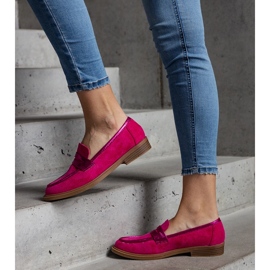 Rózsaszín bársony mokaszinok fényes betétekkel a Leonolena-tól 1 Rózsaszín bársony mokaszinok fényes betétekkel a Leonolena-tól 1