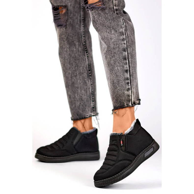 Női alacsony boka hócsizma, hőszigetelt, fekete 7792B 2