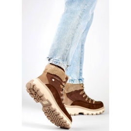 Hőszigetelt női csizma, bézs CC-44BR barna 2