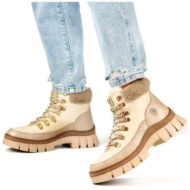 Hőszigetelt női csizma, bézs CC-44CREM 1 Hőszigetelt női csizma, bézs CC-44CREM 1