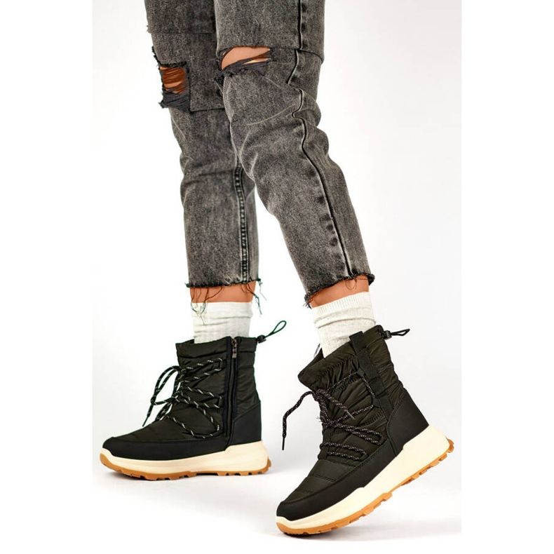 Női platform hócsizma, fekete 24-16321B 2