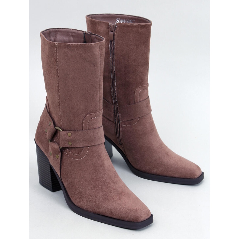 Hardin Khaki velúr cowboy csizma barna 1