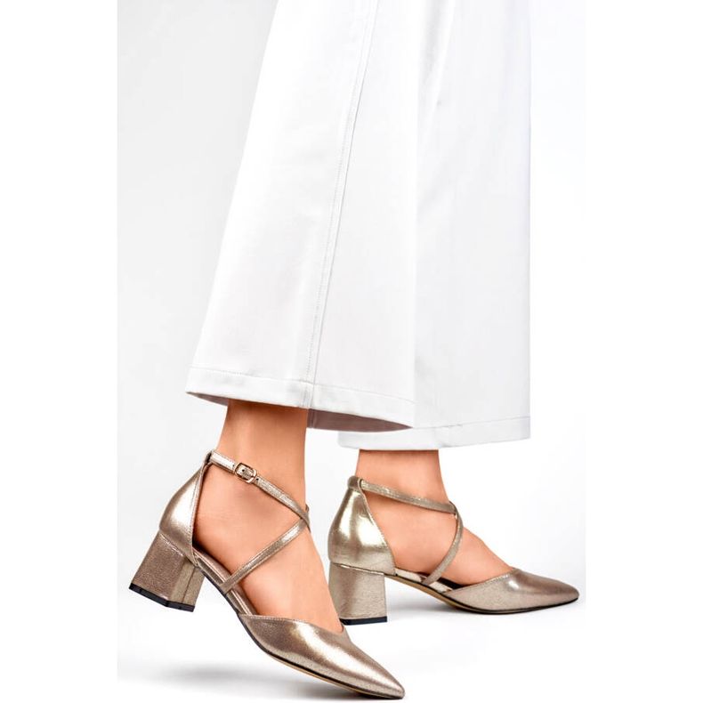 Női ezüst pántos pumpák GD-FL1150T 2