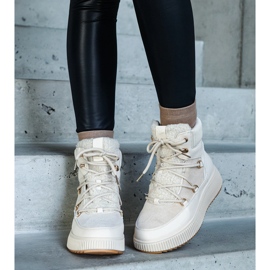 Világos bézs bokacsizma vastagabb talppal, Rosemarie 1