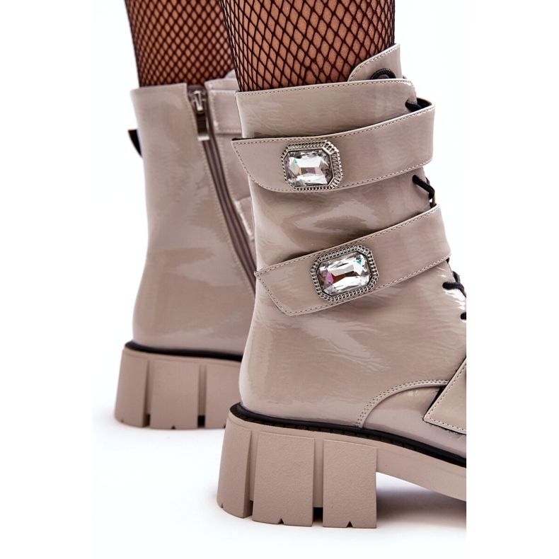 Női munkáscsizma Patent világosszürke S.Barski MR870-61 2