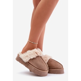 Női hócsizma vastag talppal és bundával, sötétbézs Doriola 1 Női hócsizma vastag talppal és bundával, sötétbézs Doriola 1