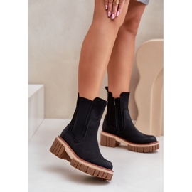 Szigetelt Chelsea csizma cipzárral, Black Linneviae fekete 2