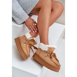 Női Platform hócipő bundával, Branek Camel Ciabellae barna 2