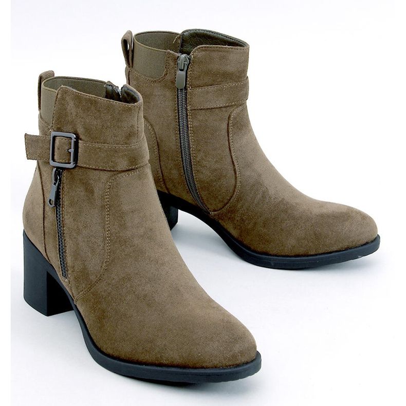 Irving Green klasszikus magas sarkú bokacsizma zöld 1