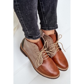 S.Barski Barna Moreto szigetelt bőr lapos csizma 2