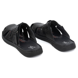 Férfi bőrpapucs KAMPOL Polskie stogie 221KAM fekete 3