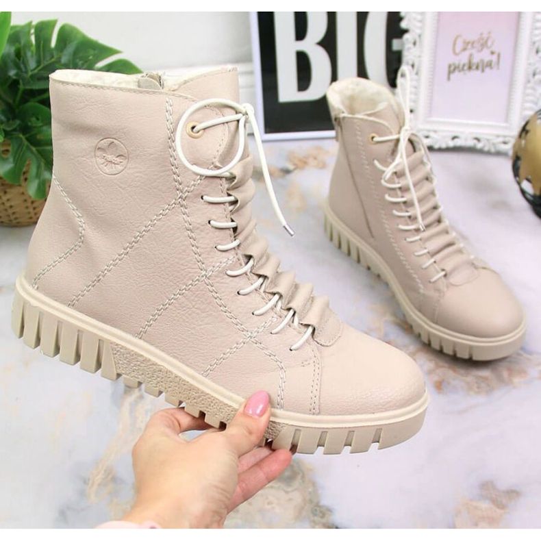 Rieker W RKR279C szigetelt platformcsizma, bézs 2