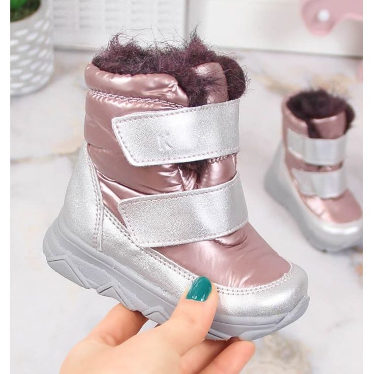 Vízálló hócsizma tépőzárral Kornecki KOR6895B rózsaszín 1