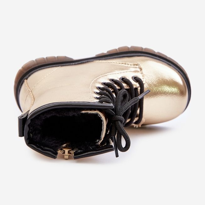 Szigetelt lánycsizma patentos cipzárral, Gold Novita aranysárga 2